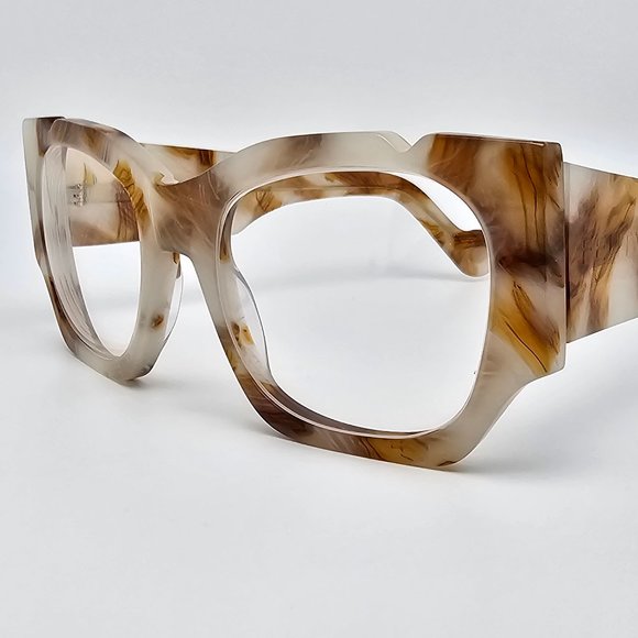 Fenty FY400171 55E Brown Ivory Marble Sunglasses Frame w/ Case Italy 54-20-145 main image 12